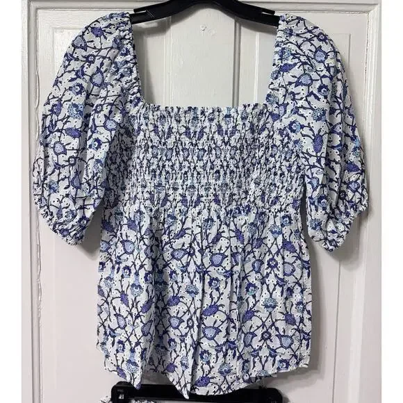 NWT Sachin Babi Blue Floral Eyelet “Millie Vine” Top & Shorts Set Size S - Picture 9 of 13